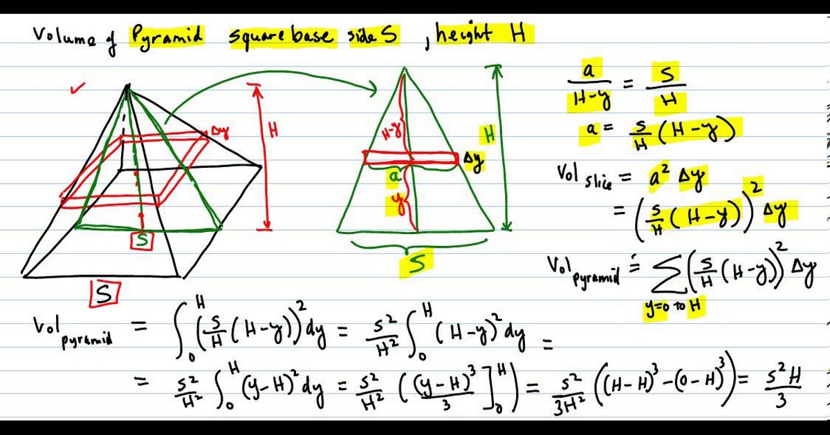Volume Of A Pyramid : Geometry unit 11.5 - Or, in other words, divide