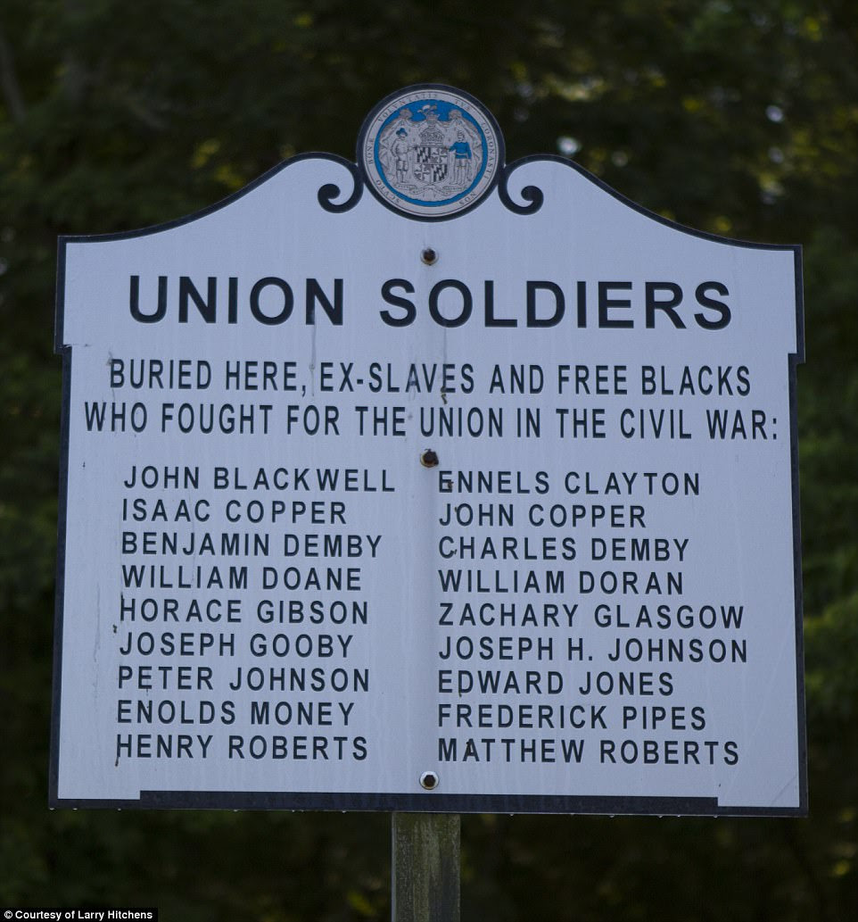 This plaque by the cemetery of St Stephen's AME Church lists the names of the 18 Civil War veterans who founded Unionville back in 1867. They are all still buried there today