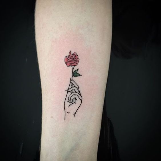 Featured image of post Hand Holding Flowers Tattoo Drawing Heart created by hands and surrounded by sweet flowers