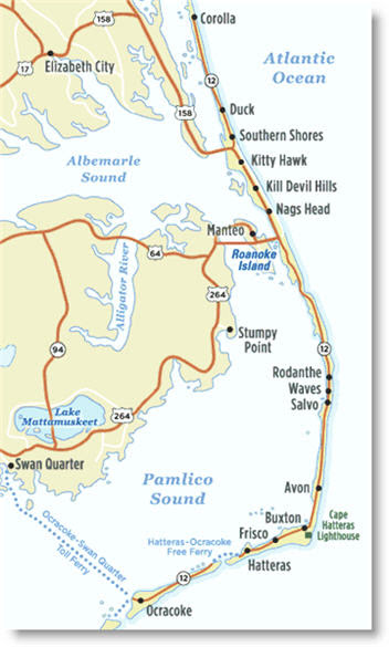 Map Of The Outer Banks