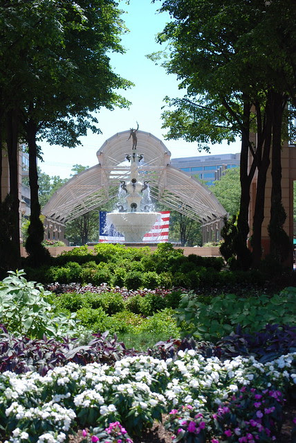 Looking Toward Mercury Fountain from Freedom Drive, Reston Town Center