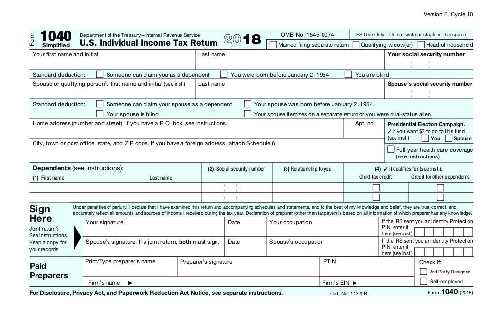 Irs 1040 Form Schedule 1  The 2018 Form 1040 How It Looks What It