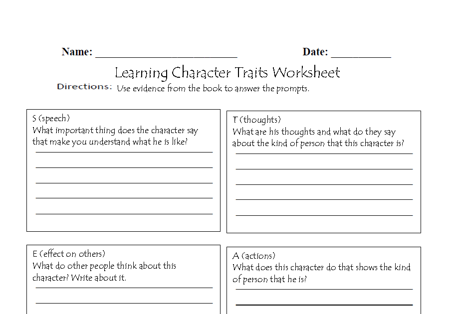 28 Character Types Worksheet 1 - Worksheet Database Source 2020
