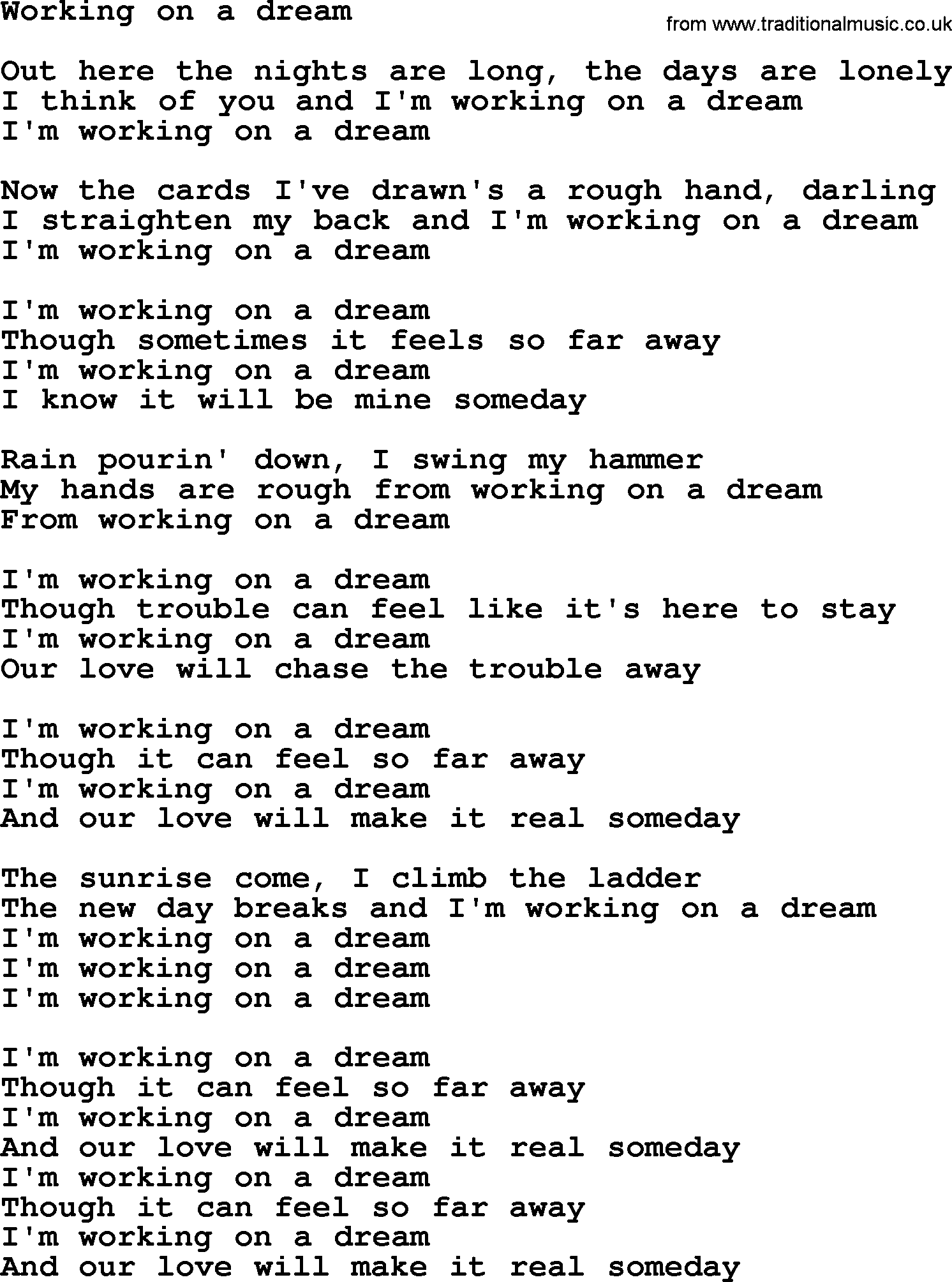 Did You Ever Have A Dream Lyrics  Go Images Load