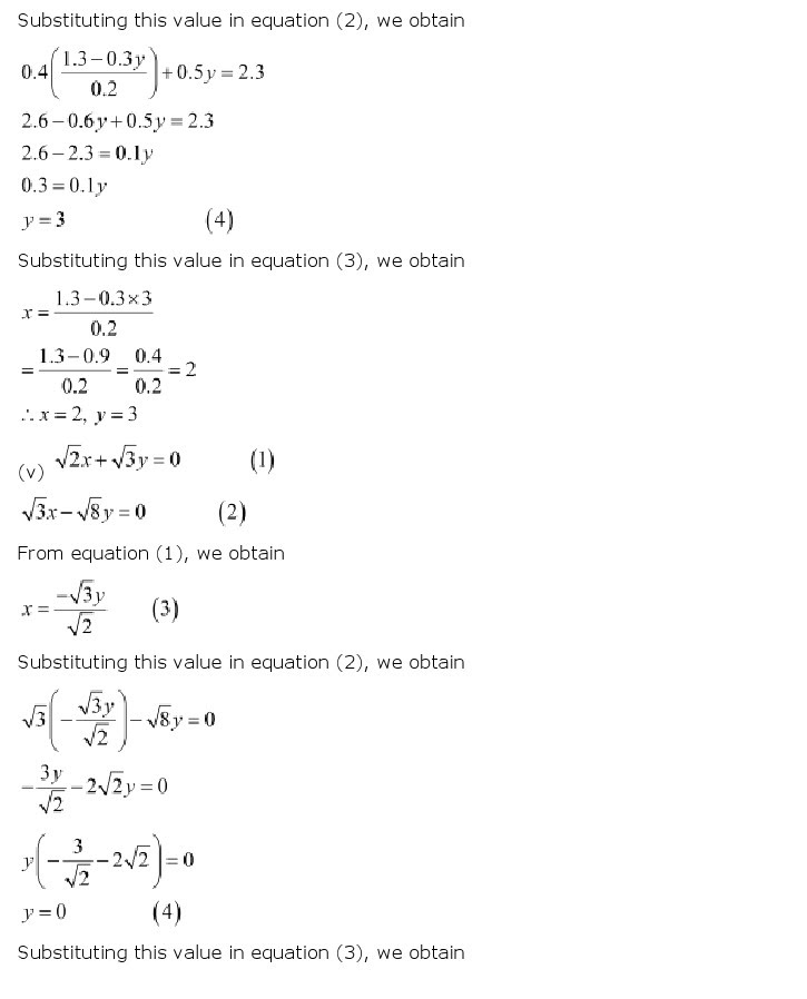 NCERT Solutions for Class 10th Maths Chapter 3 – Pair of Linear Equations in Two Variables