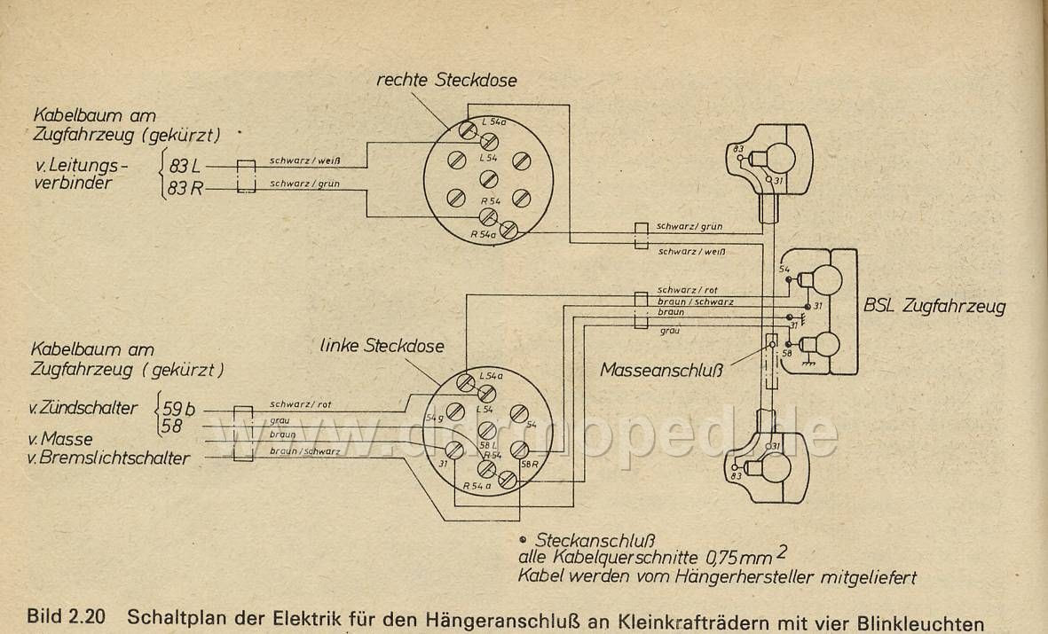 Schaltplan Anhänger 7 Polig Ddr