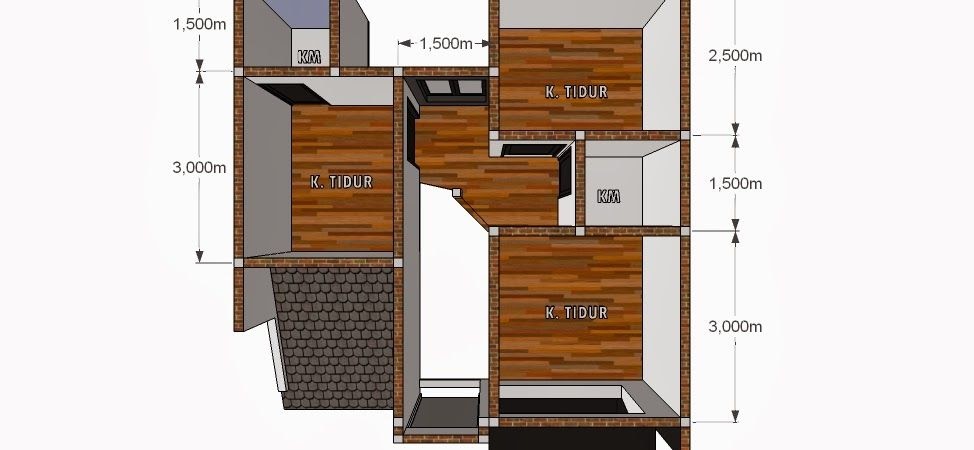 Contoh Unik Desain Rumah  Kayu  Ukuran  7x9 Autocad Desain 