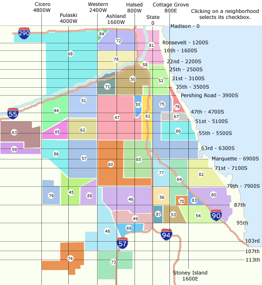 Chicago Neighborhood Map With Streets