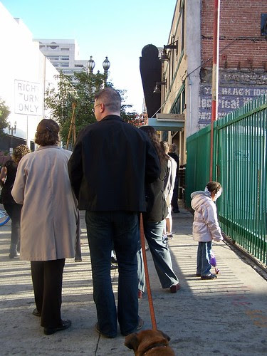 downtowners line up to vote