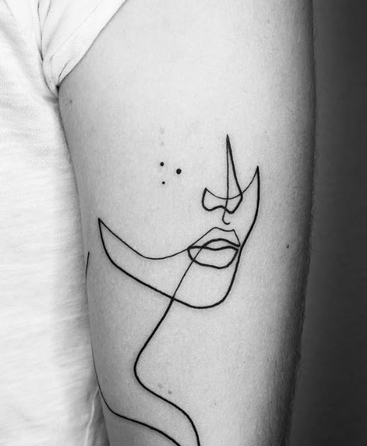 Line Art Tattoo Girl - Tatto Pictures