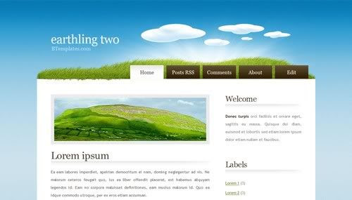 Field Green Nature Web2.0 Blogger Template