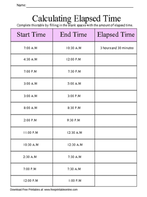 time worksheet: NEW 871 TIME WORKSHEET DURATION