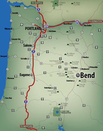 Map Of Bend Oregon Area