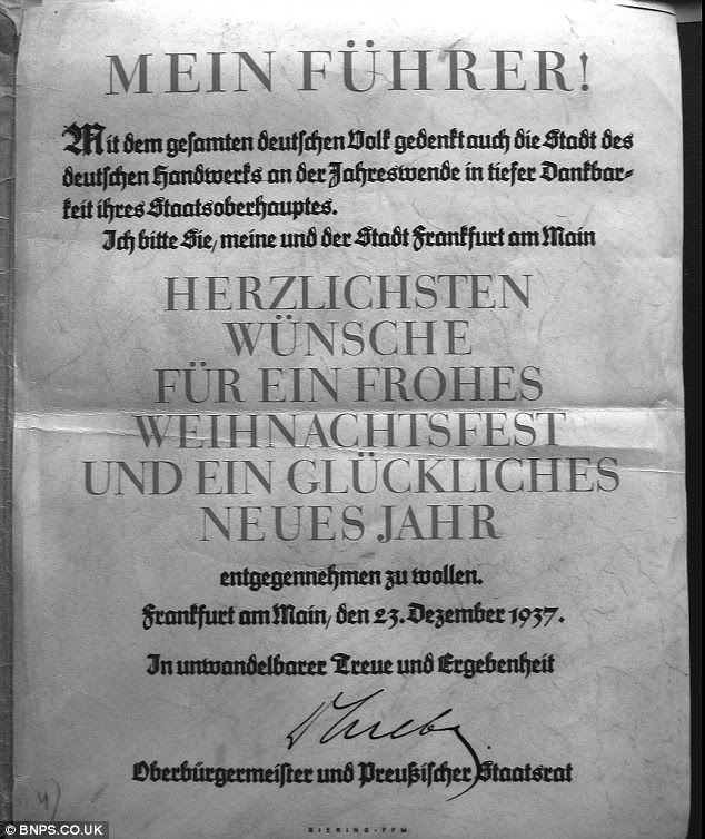 Frankfurt mayor Freidrich Krebs sent his best to Hitler for the New Year in the form of a medieval manuscript