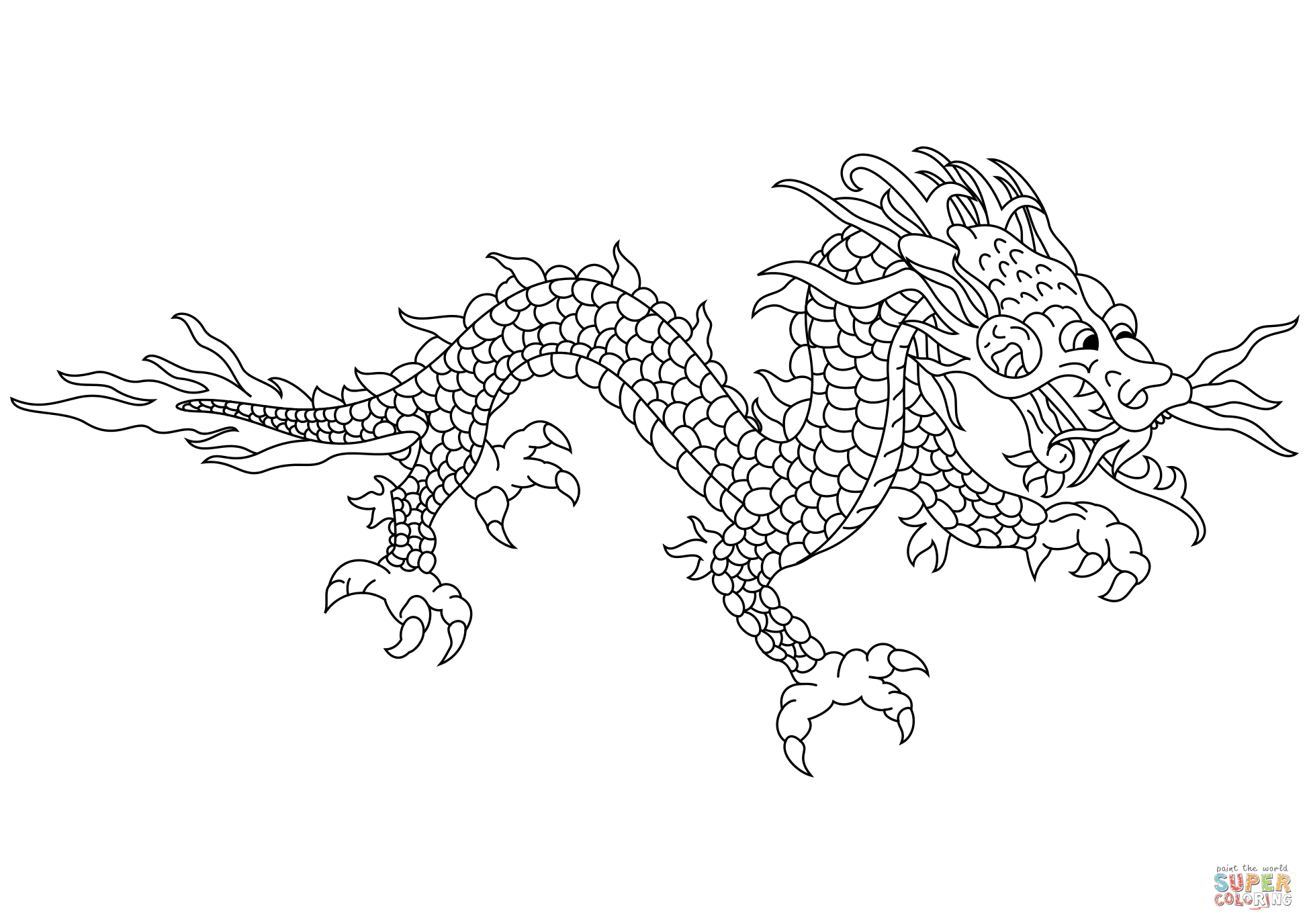 Drawing Simple Color Chinese Dragon Drawing