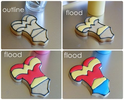 how to make Wonder Woman cookies, step-by-step