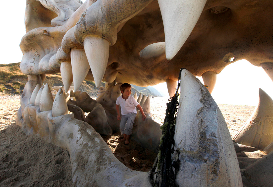 The scene was inspired by a moment when GOT character Arya Stark finds dragon skulls in King's Landing on the show.