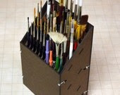 Paint brush rack holds 17 larger brushes and 32 smaller brushes. - TheIronBow Paint brush rack holds 17 larger brushes and 32 smaller brushes. - TheIronBow