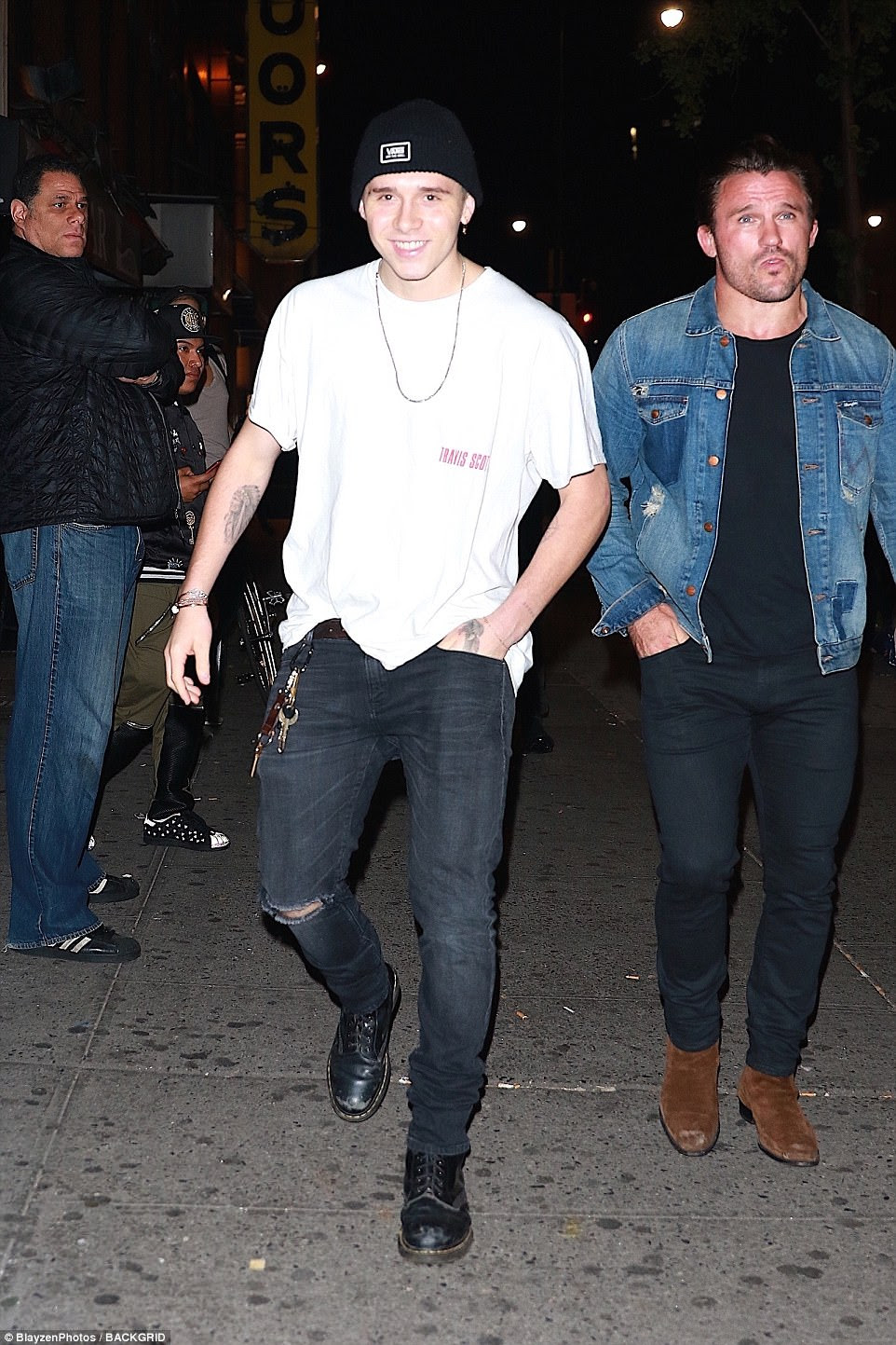 Not quite a frat party! Brooklyn Beckham took time out of his New York college to appear at the glitzy event