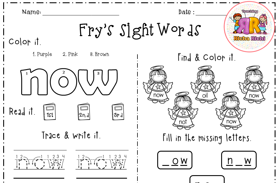 High Frequency Words Printable Worksheets - NURAISYAHKHALIL