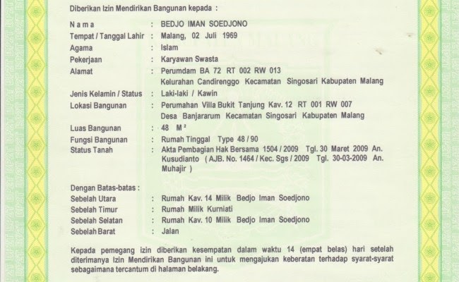 Kumpulan Contoh Surat Contoh Surat Imb