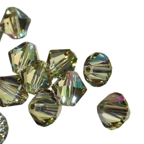 27753012363008 Swarovski Elements Bead - 8 mm Faceted Xilion Bicone (5328) - Crystal Luminous Green (1)