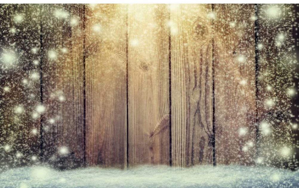 Rustic Wood Snow Background Kate 7x5ft Vintage Wooden Photography