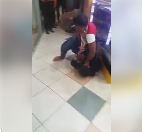 Woman Beats Man In A Fight At A Supermarket. Photos/video