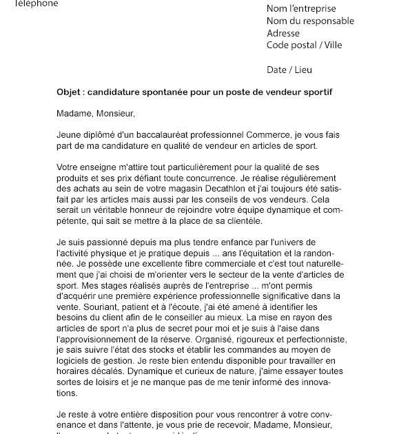 Lettre De Motivation Stage 3eme Magasin