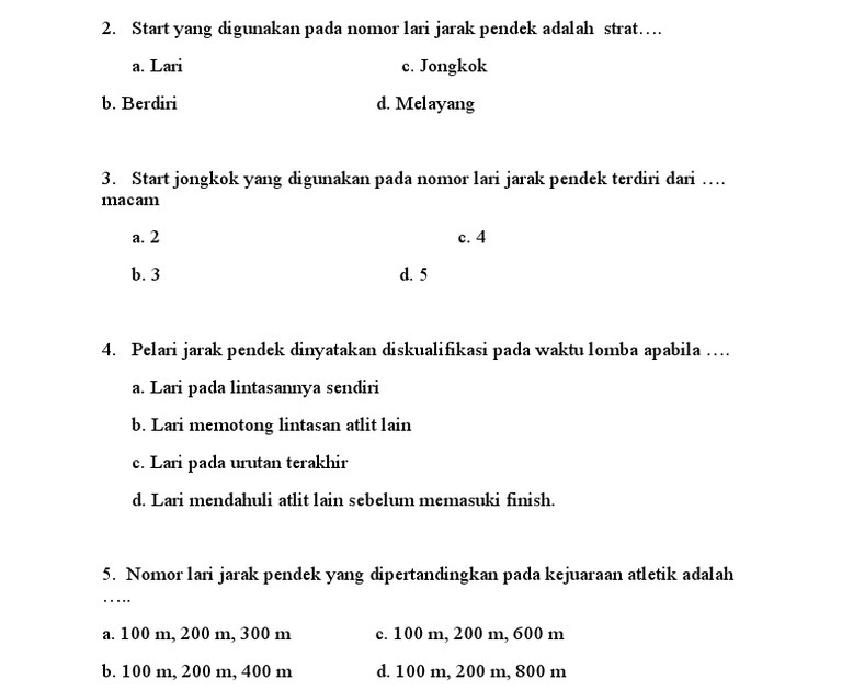 Pelari Jarak Pendek Dinyatakan Diskualifikasi Pada Waktu Lomba Apabila Guru Galeri