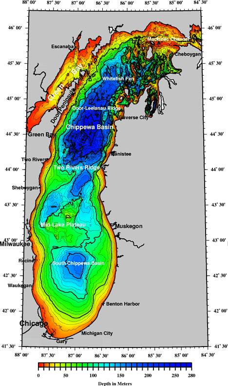 World Maps Library - Complete Resources: Lake Michigan Maps And Depths