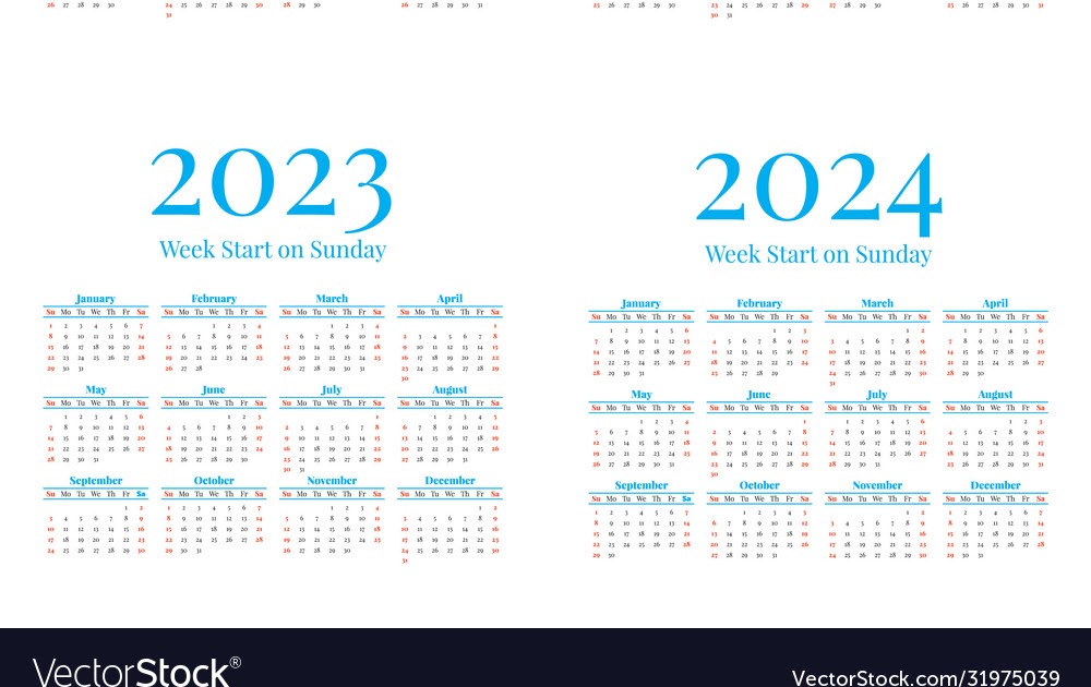 2021 - 2024 Calendar - 2024 Calendar Free Vector Eps Cdr Ai Svg Vector