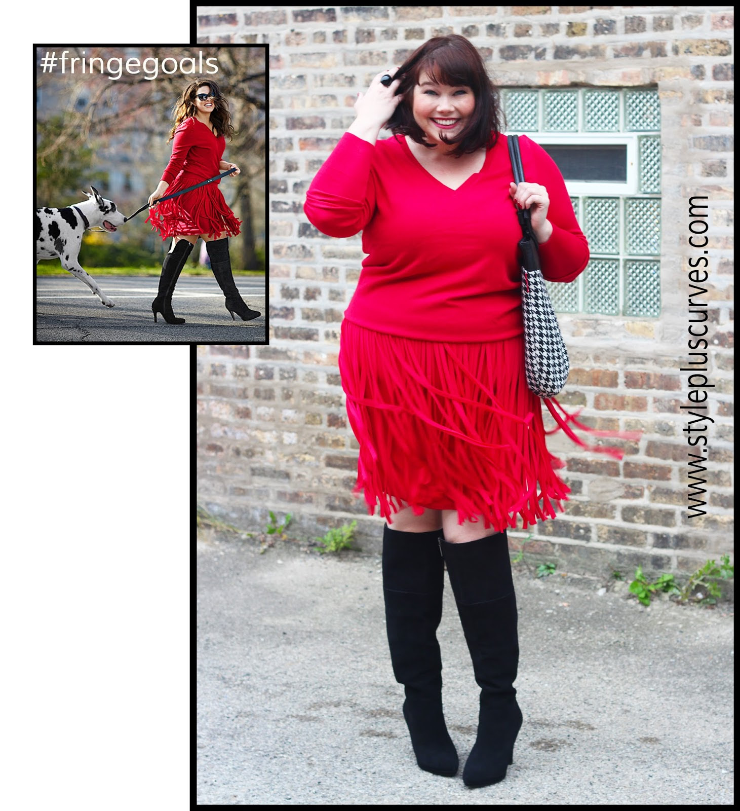 plus size dress with knee high boots