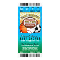 Sports Theme Party Baby Shower Card