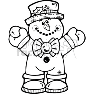Images Of Cute Snowman Cartoon Black And White