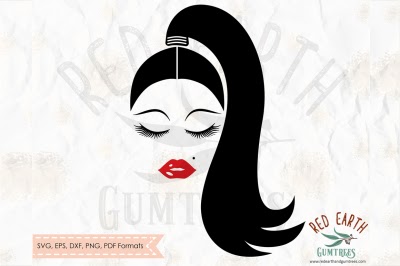 Download Free Download Girl With Lashes Lips And Genie Ponytail Svg Png Eps Dxf SVG DXF Cut File