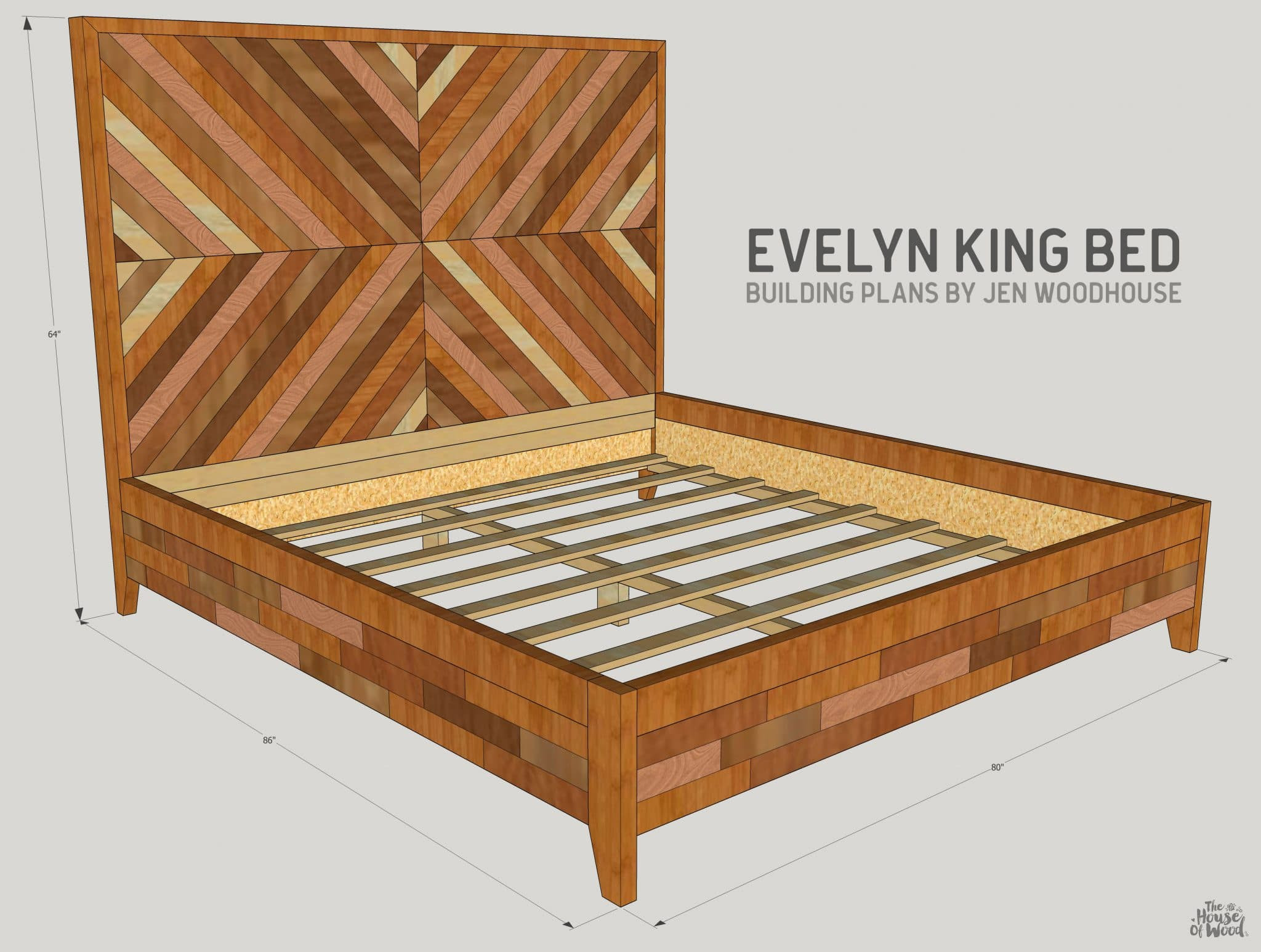 Important Ideas King Size Bed Blueprint, Diy King Bed Frame Plans