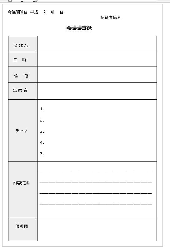 最高のコレクション テンプレート 議事 録 書き方 320412テンプレート 議事 録 書き方