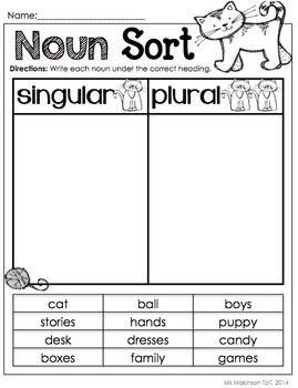 32 Plural Nouns Worksheet 1st Grade - Free Worksheet Spreadsheet