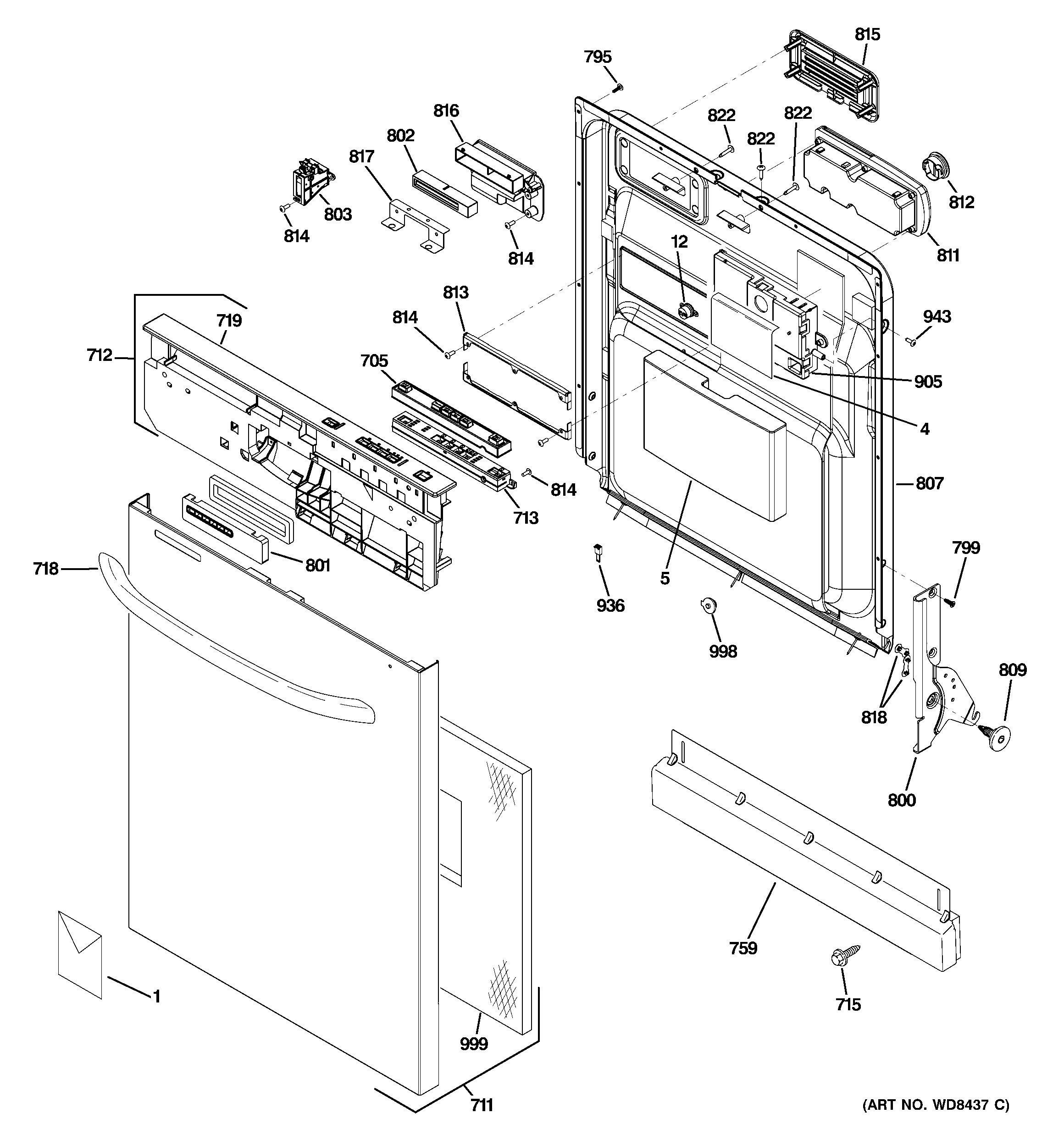 27 Ge Dishwasher Parts Diagram