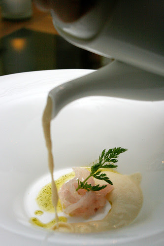 Hot Chowder over Carpaccio