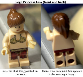 Lego Princess Leia (aka Slave Leia) wearing a thong