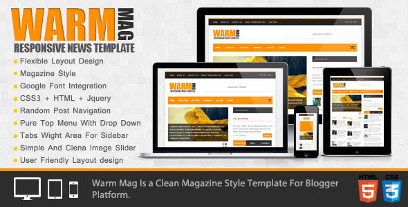 WarmMag - Themeforest Premium Responsive Blogger Template