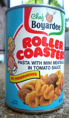 1986 Chef Boyardee Roller Coasters Pasta Tin Can Bank