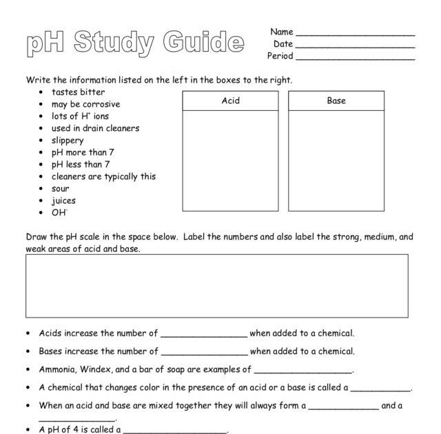 Ph Scale Worksheet - worksheet