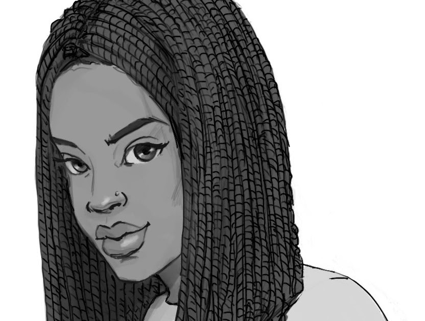 Drawing of Box Braids