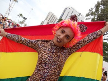 Thiago Souza veio da Paraíba curtir a Parada da Diversidade no Recife (Foto: Luna Markman/G1)