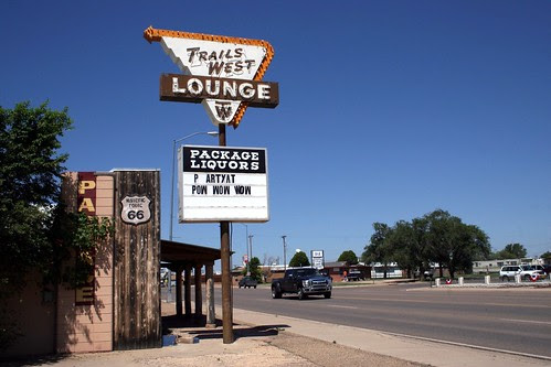 trails west lounge neon sign