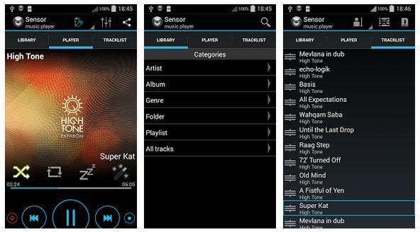 Sensor Music player for android