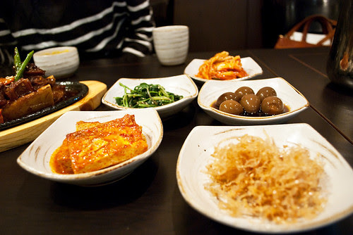 half the banchan spread
